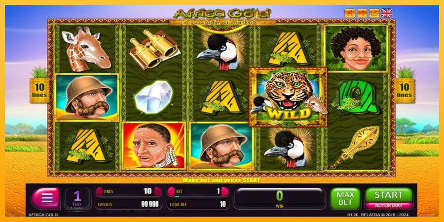 Africa Gold macchina da gioco per soldi, immagine 1