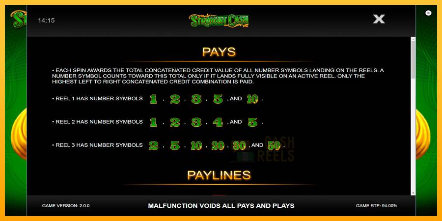 Straight Cash macchina da gioco per soldi, immagine 5