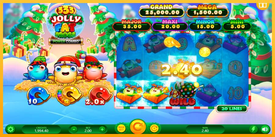 333 Jolly Fat Frogs Power Combo macchina da gioco per soldi, immagine 3