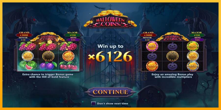 Halloween Coins Hold and Spin macchina da gioco per soldi, immagine 1