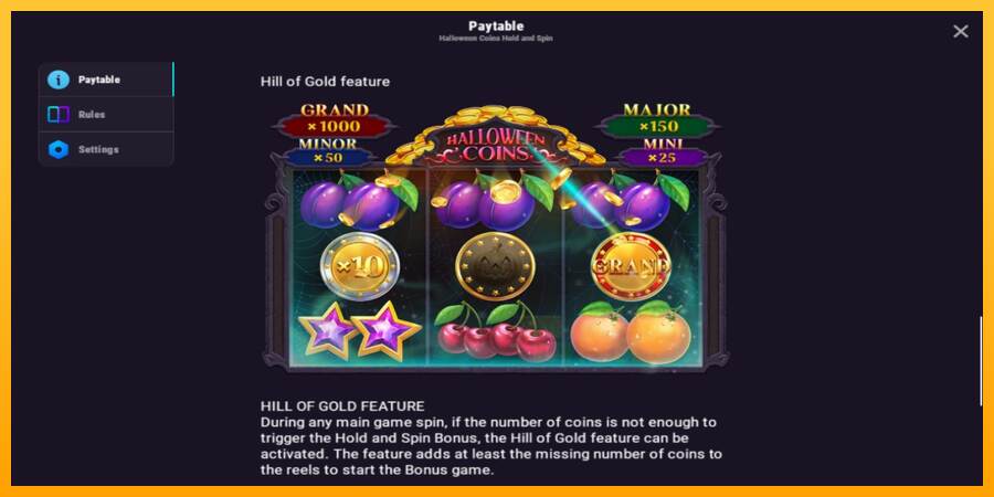 Halloween Coins Hold and Spin macchina da gioco per soldi, immagine 5