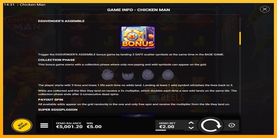 Chicken Man macchina da gioco per soldi, immagine 4