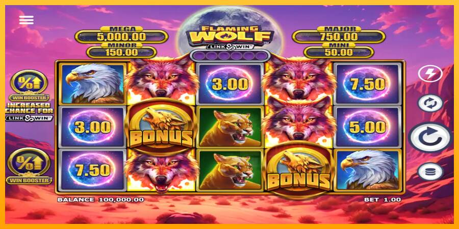 Flaming Wolf Link & Win macchina da gioco per soldi, immagine 2