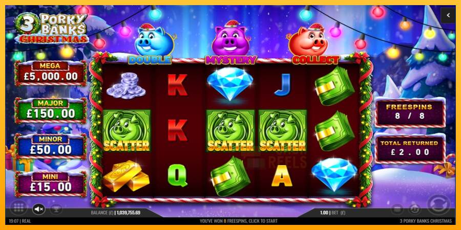 3 Porky Banks Christmas macchina da gioco per soldi, immagine 3