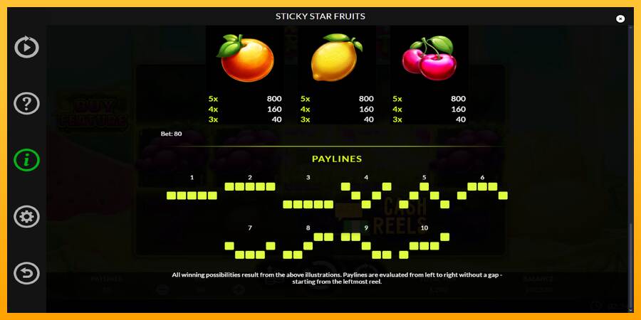 Sticky Star Fruits macchina da gioco per soldi, immagine 7