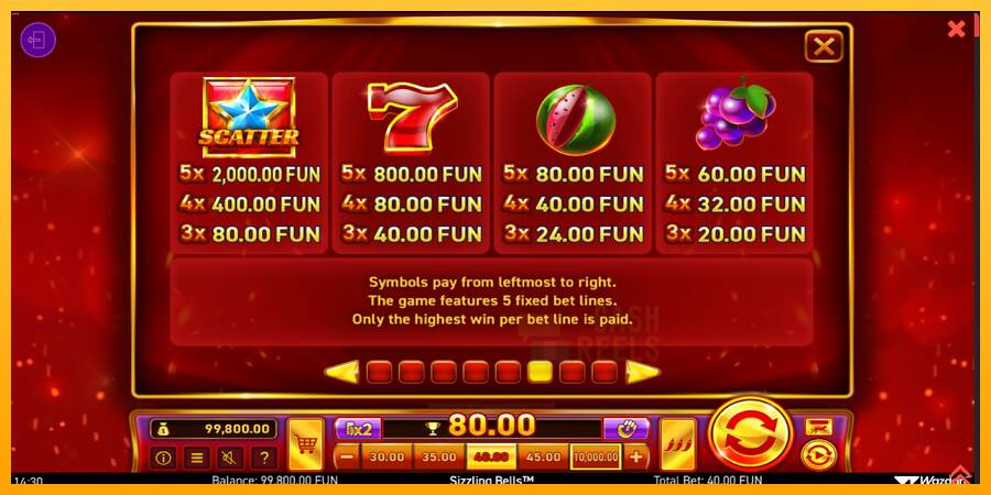 Sizzling Bells macchina da gioco per soldi, immagine 6