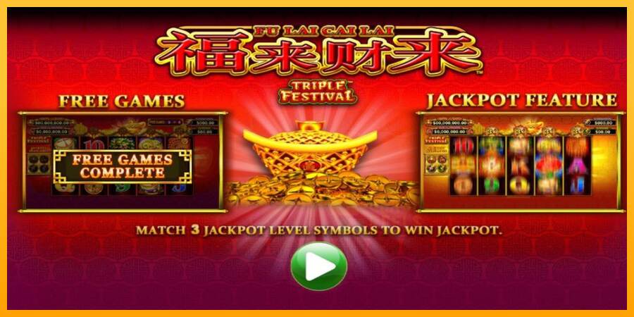 Fu Lai Cai Lai Triple Festival macchina da gioco per soldi, immagine 1