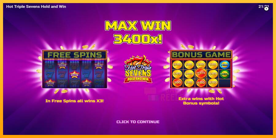 Hot Triple Sevens Hold & Win macchina da gioco per soldi, immagine 1