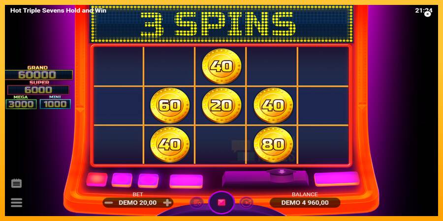 Hot Triple Sevens Hold & Win macchina da gioco per soldi, immagine 3