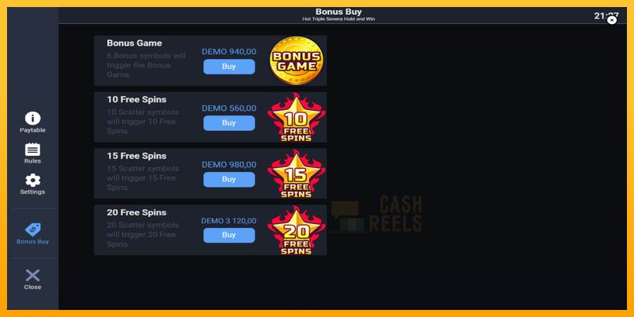 Hot Triple Sevens Hold & Win macchina da gioco per soldi, immagine 5