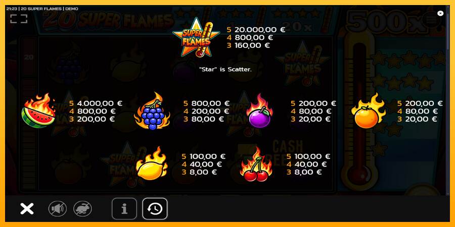 20 Super Flames macchina da gioco per soldi, immagine 5