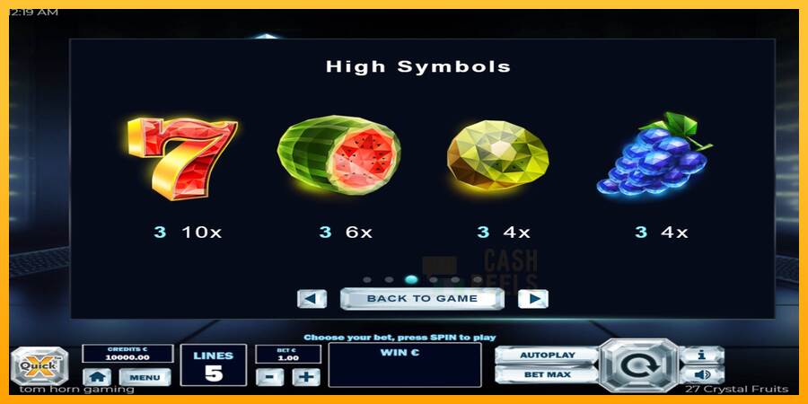 27 Crystal Fruits macchina da gioco per soldi, immagine 6