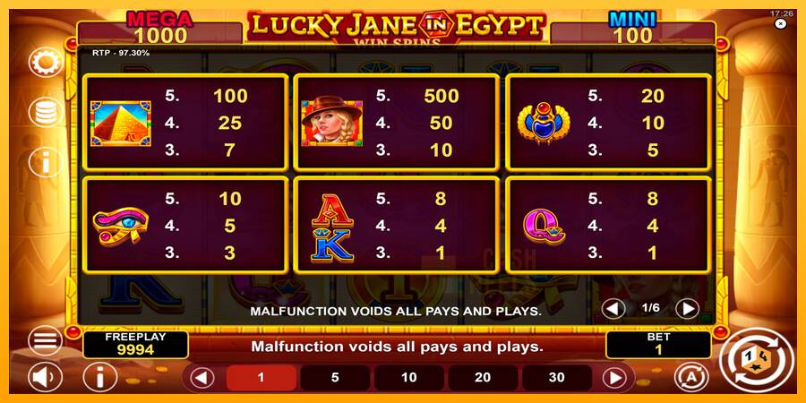 Lucky Jane in Egypt Win Spins macchina da gioco per soldi, immagine 6