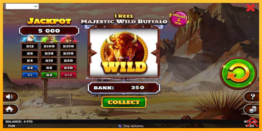 1 Reel Majestic Wild Buffalo macchina da gioco per soldi, immagine 4