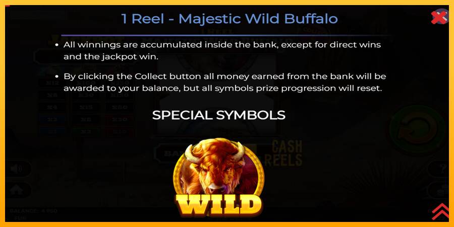 1 Reel Majestic Wild Buffalo macchina da gioco per soldi, immagine 6