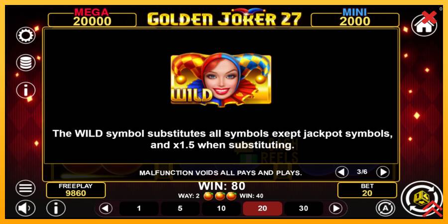 Golden Joker 27 Hold & Win macchina da gioco per soldi, immagine 7