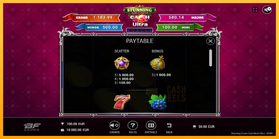 Stunning Crown Cash Mesh Ultra macchina da gioco per soldi, immagine 5