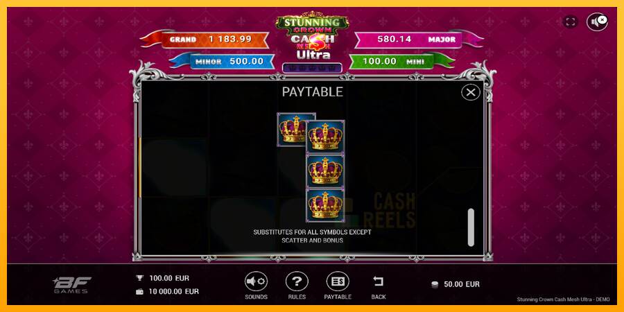 Stunning Crown Cash Mesh Ultra macchina da gioco per soldi, immagine 6