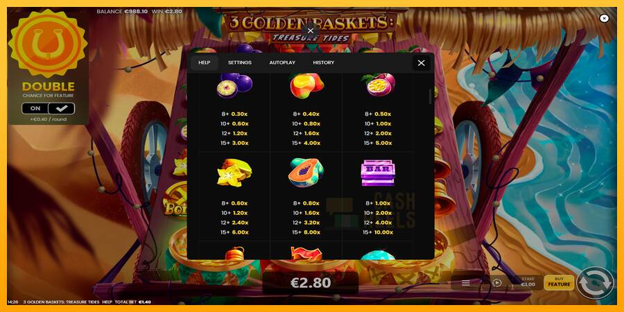 3 Golden Baskets: Treasure Tides macchina da gioco per soldi, immagine 7