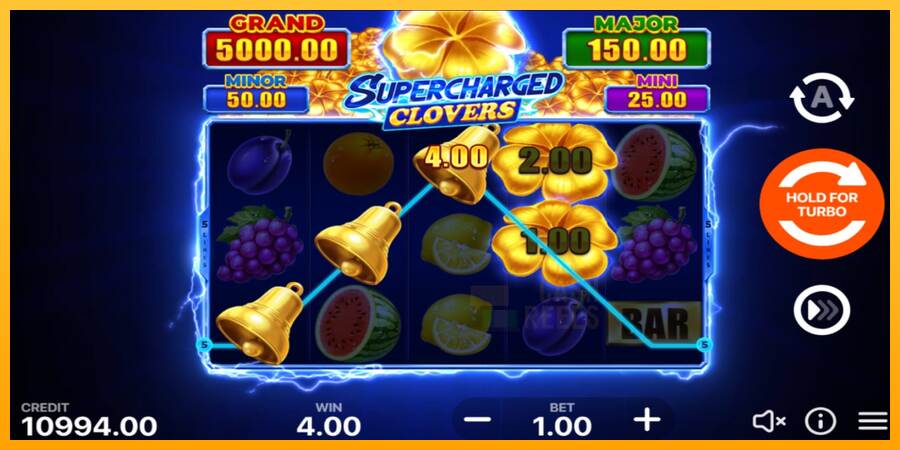 Supercharged Clovers: Hold and Win macchina da gioco per soldi, immagine 2