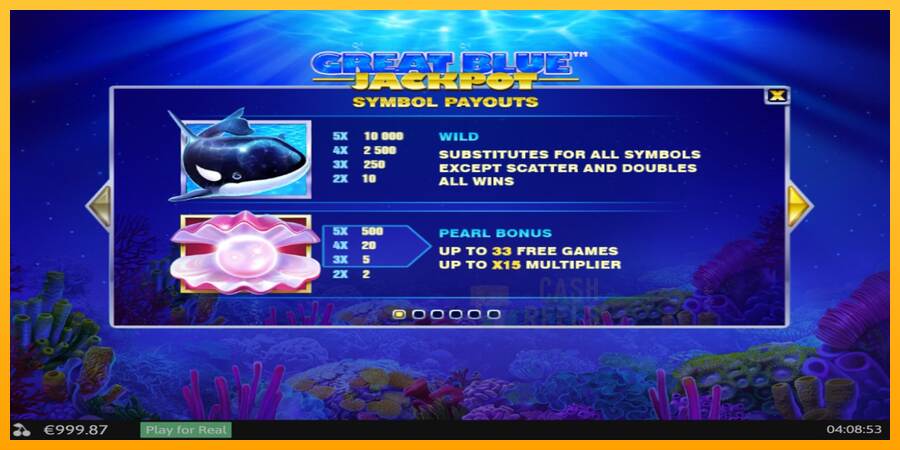 Great Blue Jackpot macchina da gioco per soldi, immagine 4